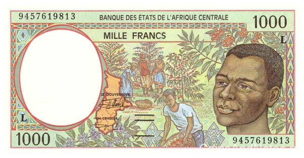 1000 франков 1994 года. Габон. р402Lb