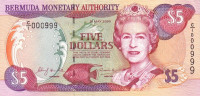 Банкнота 5 долларов 2000 года. Бермудские острова. р51а