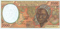 2000 франков 2000 года. ЦАР. р303F