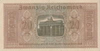 20 рейхсмарок 1940-1945 годов. Германия. Оккупированные территории. рR139