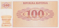 Банкнота 100 толаров 1990 года. Словения. р6