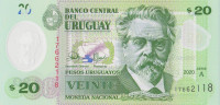 Банкнота 20 песо 2020 года. Уругвай. р new