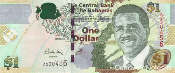 1 доллар 2008 года. Багамские острова. р71