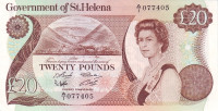Банкнота 20 фунтов 1986 года. Остров Святой Елены. р10