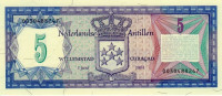 Банкнота 5 гульденов 1984 года. Антильские острова. р15b
