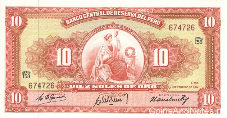 10 солей 1961 года. Перу. р82А