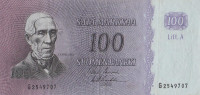 Банкнота 100 марок 1963 года. Финляндия. р106а(60)