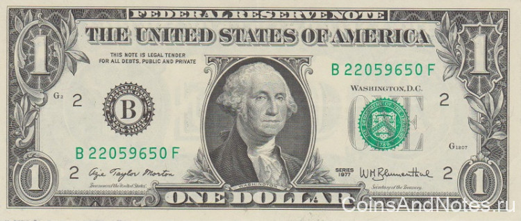 1 доллар 1977 года. США. р462а(B)