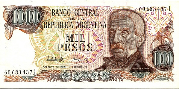 1000 песо 1976-1983 годов. Аргентина. р304d