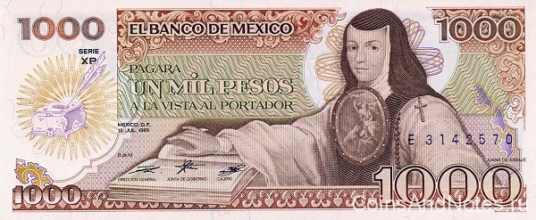 1000 песо 1985 года. Мексика. р85