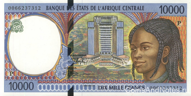 10000 франков 2000 года. Чад. р605Pf