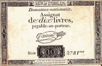 10 ливров 24.10.1792 года. Франция. рА66а