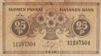 Банкнота 25 пенни 1918 года. Финляндия. р33(8)