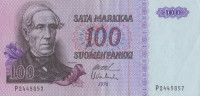 Банкнота 100 марок 1976 года. Финляндия. р109а(91)