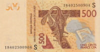 500 франков 2018 года. Гвинея-Биссау. р919S