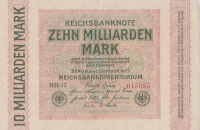 10 миллиардов марок 1923 года. Германия. р117а