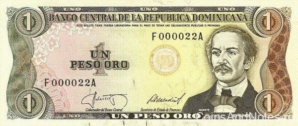1 песо 1987 года. Доминиканская республика. р126b