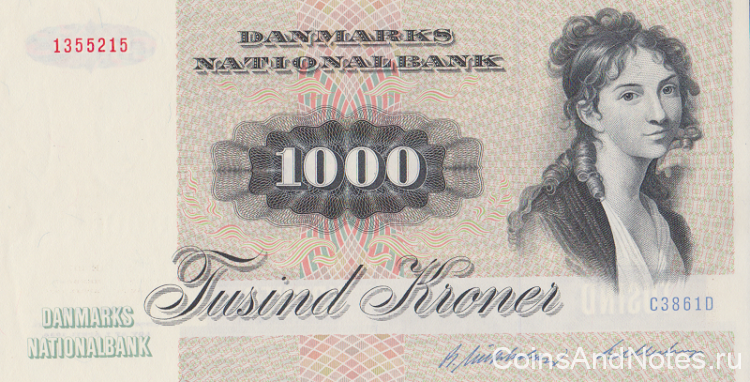 1000 крон 1986 года. Дания. р53f(2)
