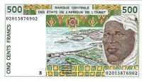 500 франков 2002 года. Бенин. р210Вn