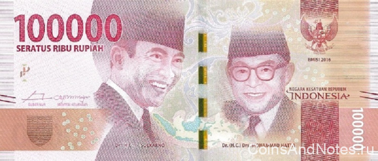 100 000 рупий 2017 года. Индонезия. р160b