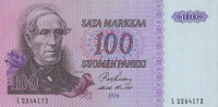 Банкнота 100 марок 1976 года. Финляндия. р109а(46)
