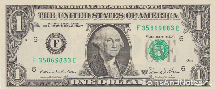 1 доллар 1981 года. США. р468b(F)