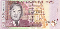 Банкнота 25 рупий 2006 года. Маврикий. р49c