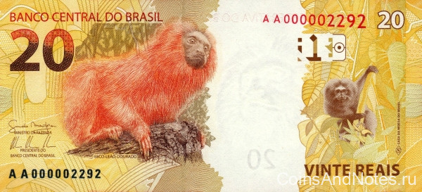 20 реалов 2010 года. Бразилия. р255