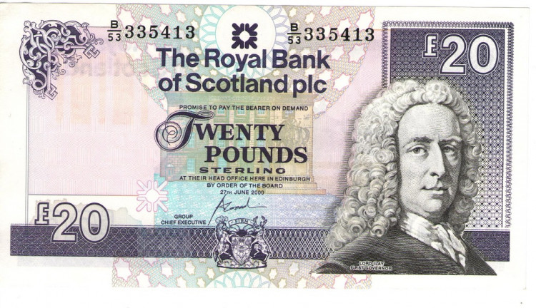 20 фунтов 27.06.2000 года. Шотландия. р354d