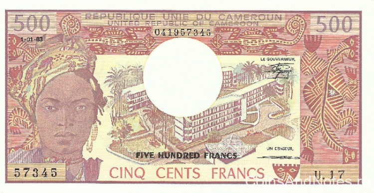 500 франков 1983 года. Камерун. р15d(2)