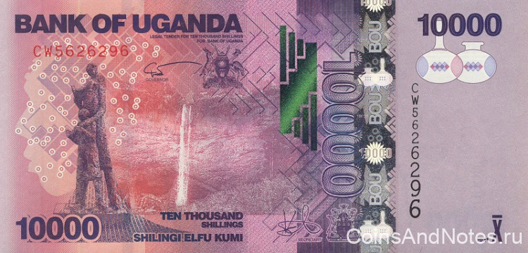 10000 шиллингов 2021 года. Уганда. р52(21)