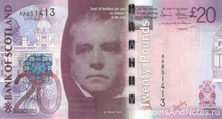 20 фунтов 17.09.2007 года. Шотландия. р126а