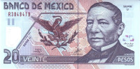 20 песо 26.03.2002 года. Мексика. р116с