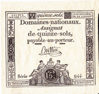 15 солей 24.10.1792 года. Франция. рА65(1)1