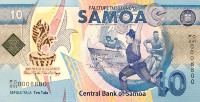 Банкнота 10 тала 2019 года. Самоа. р new