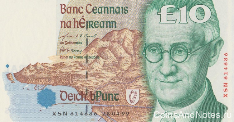 10 фунтов 1999 года. Ирландия. р76b