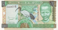 Банкнота 10 даласи 2001-2005 годов. Гамбия. р21c