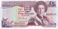 Банкнота 5 фунтов 2000 года. Джерси. р27а