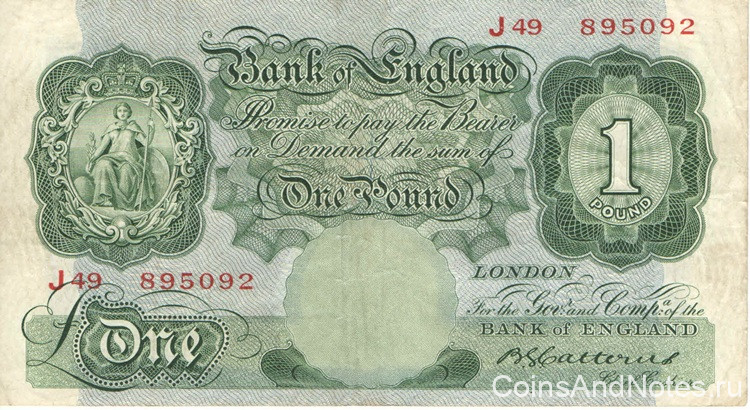1 фунт 1928-1948 годов. Великобритания. р363b