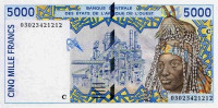 5000 франков 2003 года. Буркина-Фасо. р313См