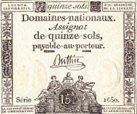 15 солей 24.10.1792 года. Франция. рА65(1)2