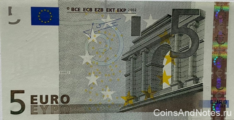5 евро 2002 года. Нидерланды. р8р(1-10)