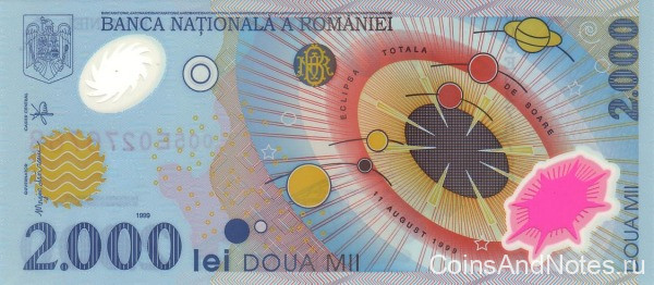 2000 лей 1999 года. Румыния. р111a