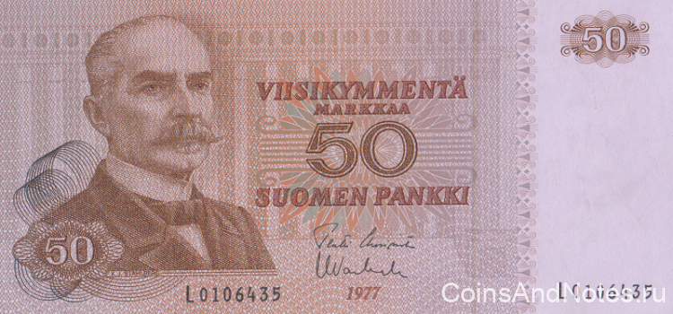 50 марок 1977 года. Финляндия. р108а(37)