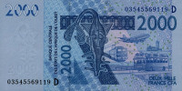 Банкнота 2000 франков 2003 года. Мали. р416Da