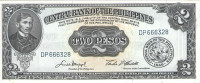 2 песо 1949-1969 годов. Филиппины. р134d