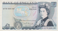5 фунтов 1971-1991 года. Великобритания. р378с