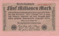 5 000 000 марок 20.08.1923 года. Германия. р105(1)