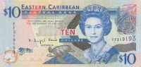 Банкнота 10 долларов 2008 года. Карибские острова. р48