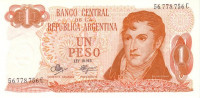 Банкнота 1 песо 1970-1973 годов. Аргентина. р287(3)